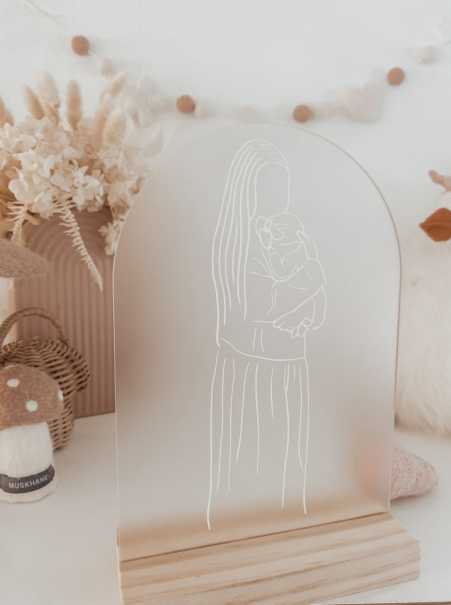Frosted acrylic arch