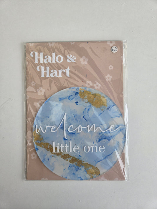 Birth Announcement Round - Blue Marble
