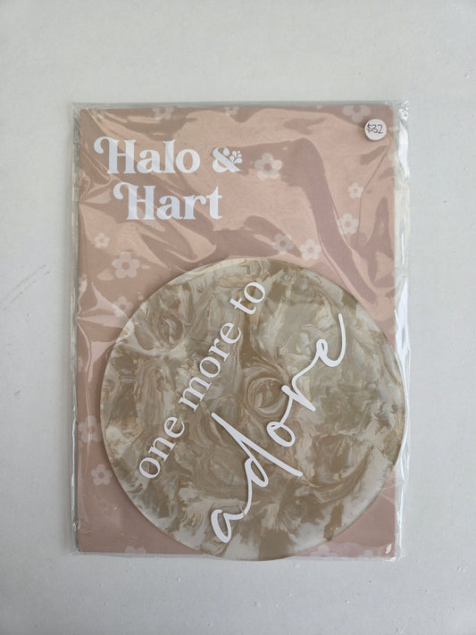 Announcement Circle - Brown Marble