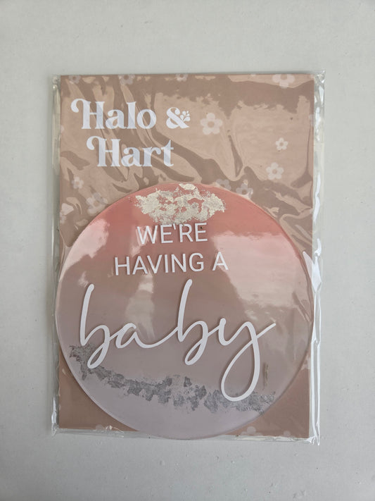 Pregnancy Announcement Circle - Pink Ombre