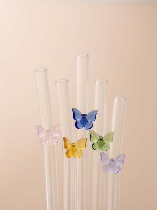 Butterfly Glass Straw